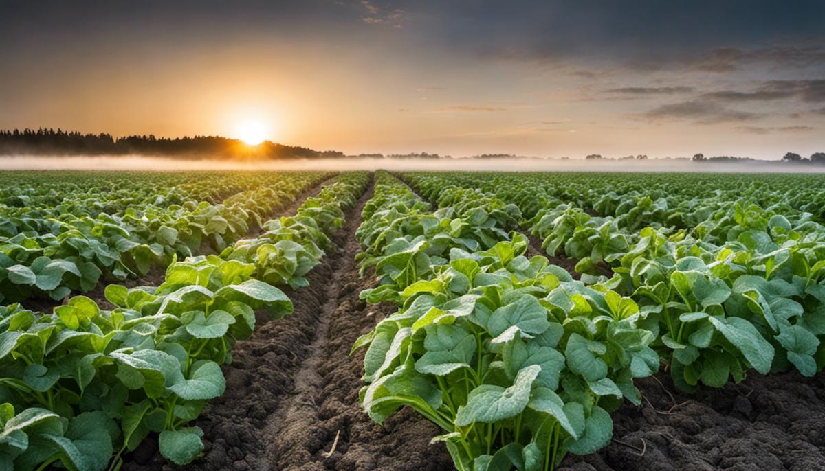 Image depicting frost damage on potato plants