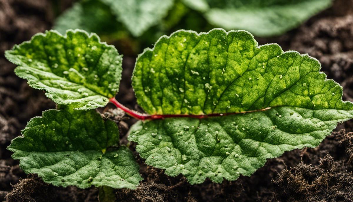 An image showing mold on the leaves of potato plants.