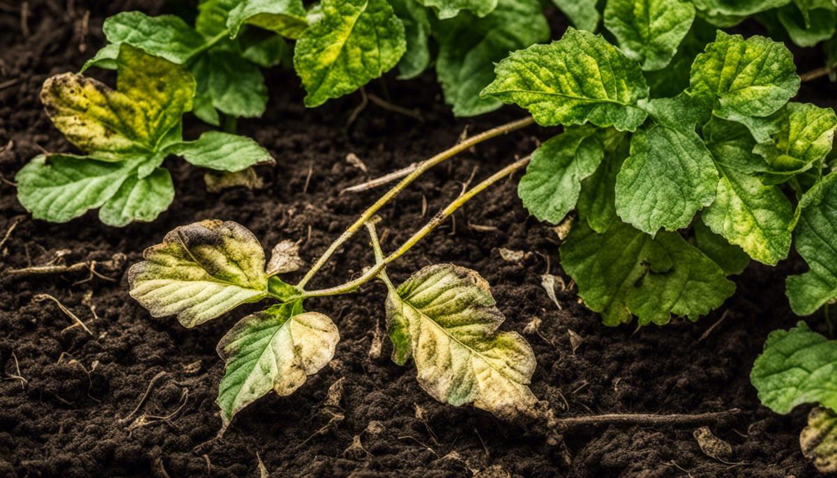 Image of potato blight on leaves