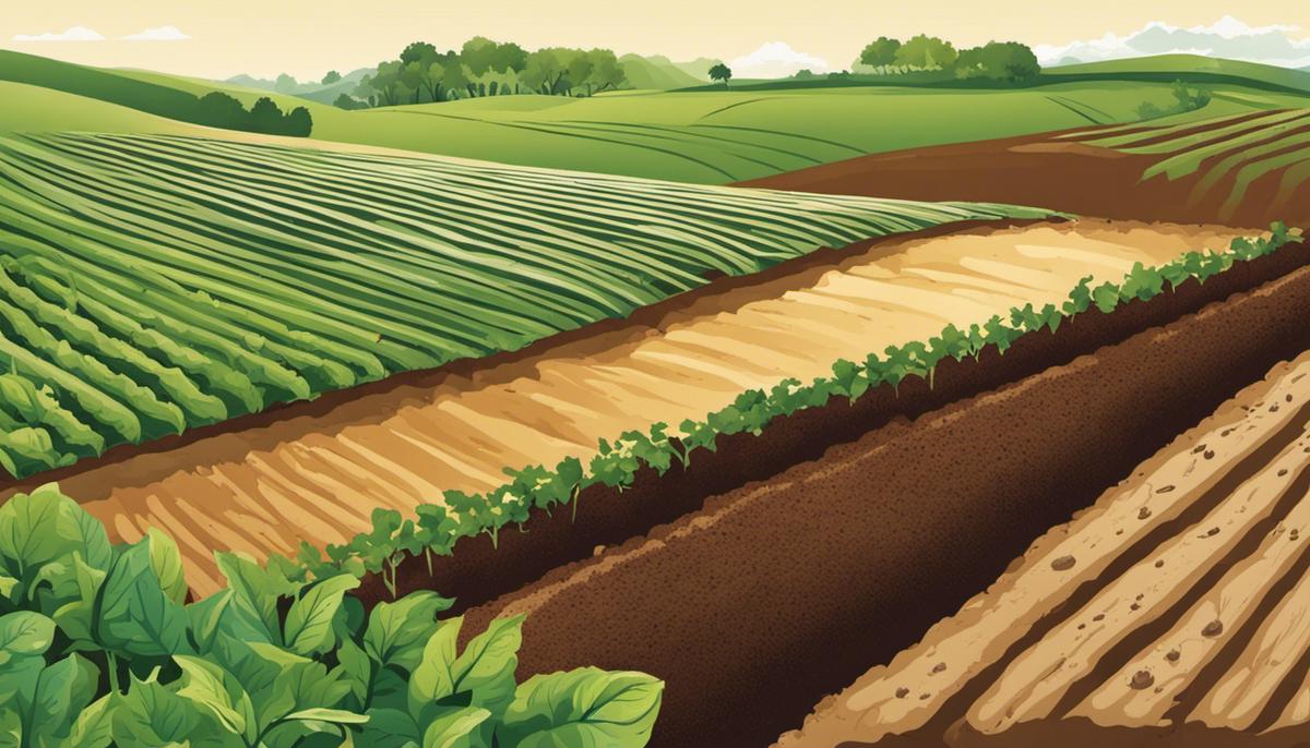 Illustration showing different types of soil and their impact on potato crops